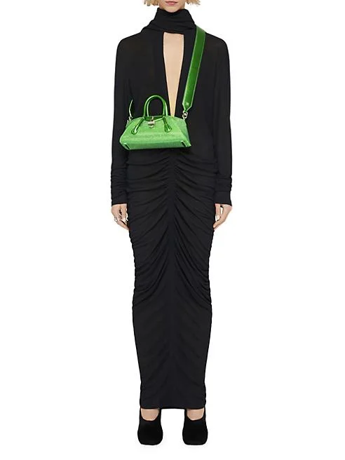 Givenchy Mini Antigona Stretch Top Handle Bag In Satin With Strass