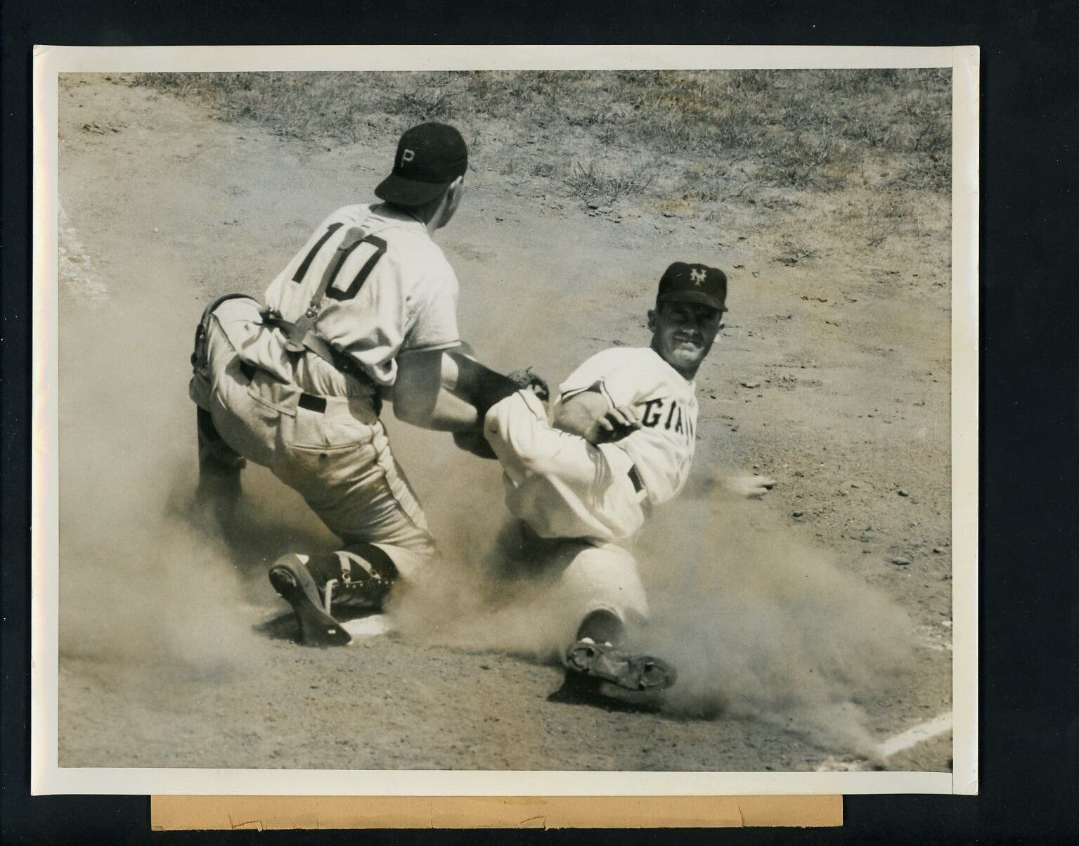 Davey Williams Jack Shepard 1954 Press Photo Poster painting New York Giants Pittsburgh Pirates