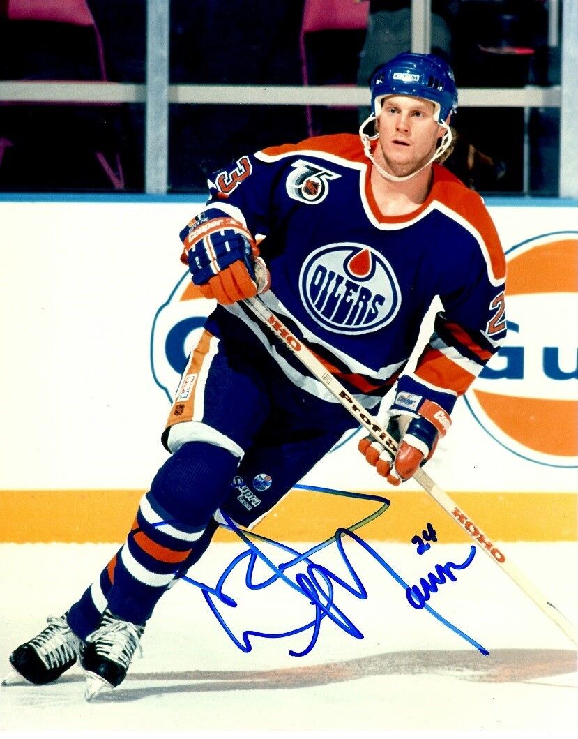 Autographed 8x10 DAVE MANSON Edmonton Oilers Photo Poster painting - w/COA