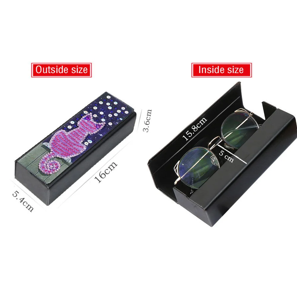 DIY Leather Diamond Painting Glasses Storage Case Mosaic Kit (Q37 Cat)
