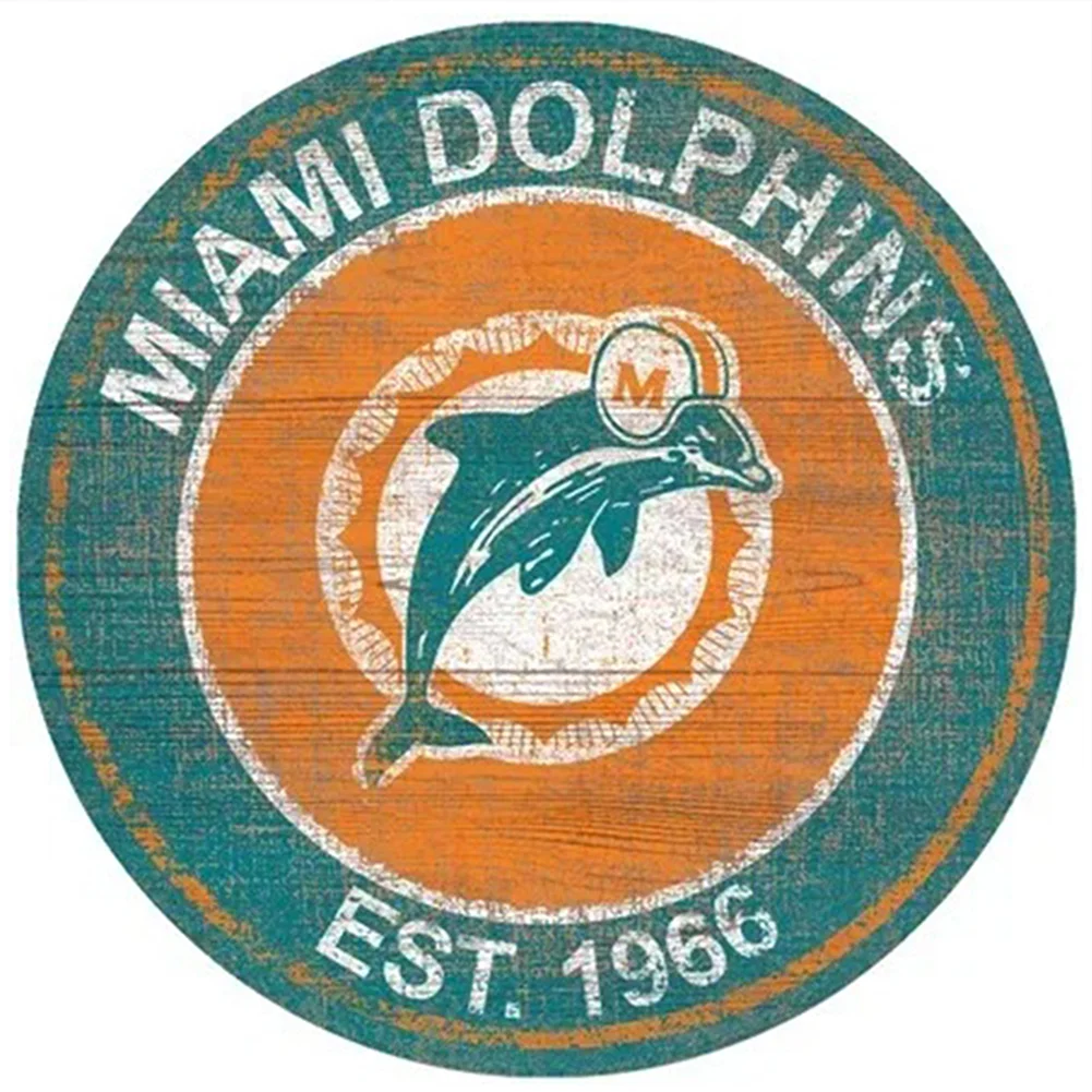 Full Round Diamond Painting - NFL Miami Dolphins(30*30cm)