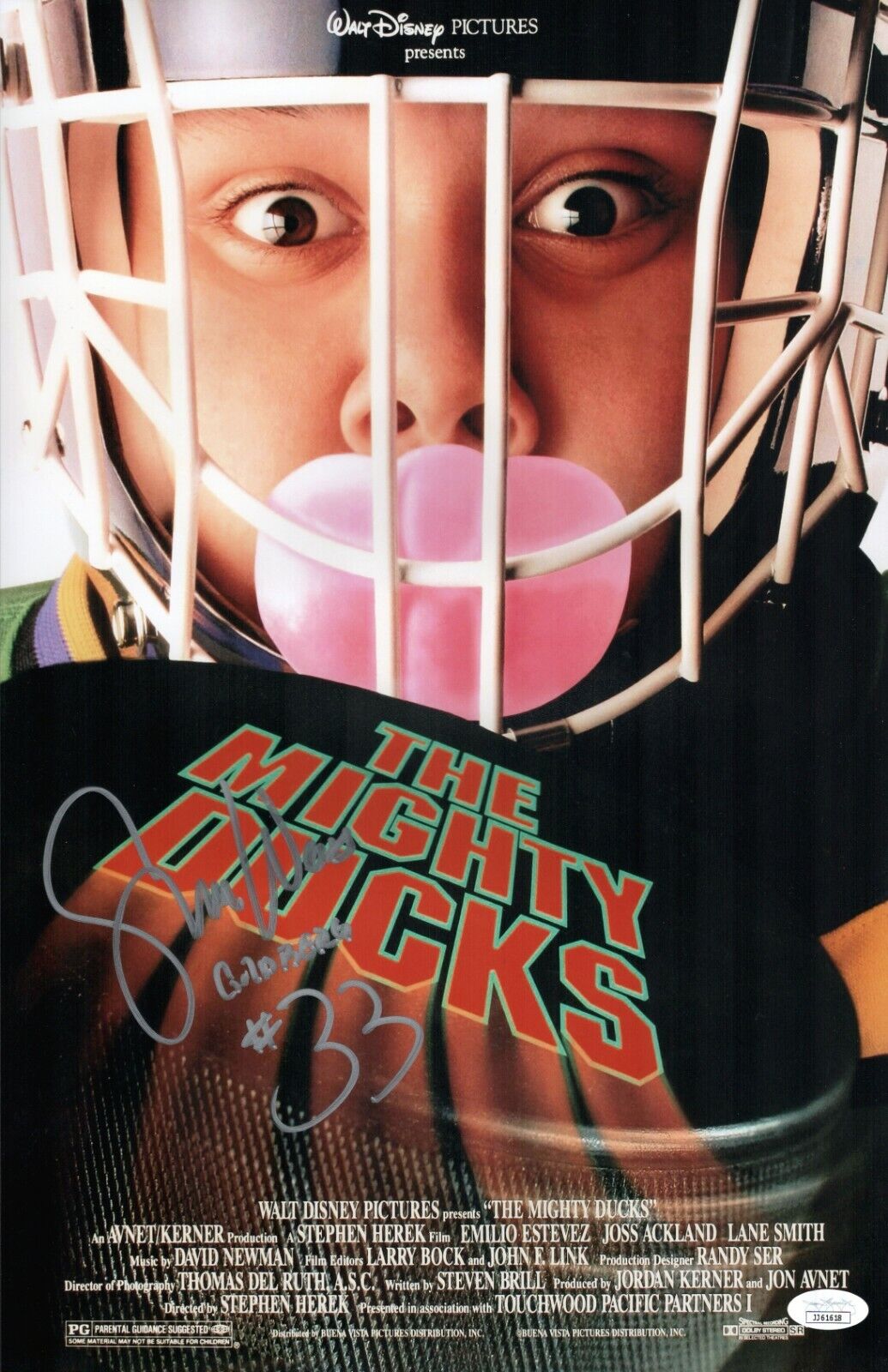 SHAUN WEISS Signed 11x17 Photo Poster painting Greg Goldberg The Mighty Ducks #33 COA JSA Cert