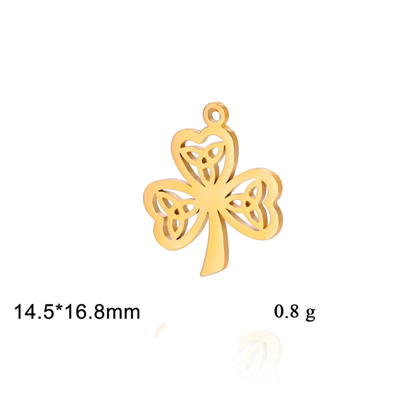 1 Piece 304 Stainless Steel Celtic Knot Maple Leaf Tree Pendant