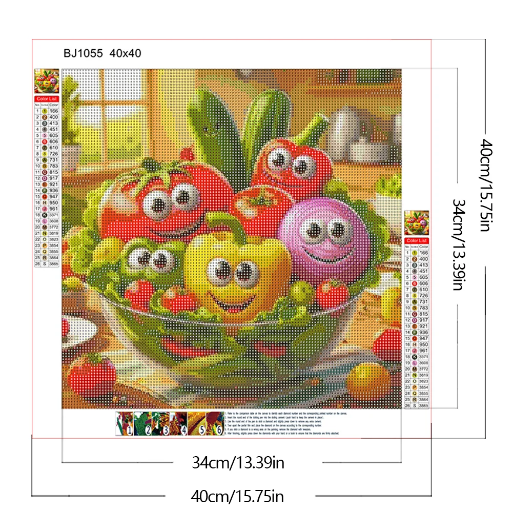 Diamond Painting - Full Round Drill - Big Eyes Fruit(Canvas|40*40cm)