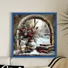 Winter Window Scenery-14CT Stamped Cross Stitch 50*50cm/19.69*19.69in tapestrymarket