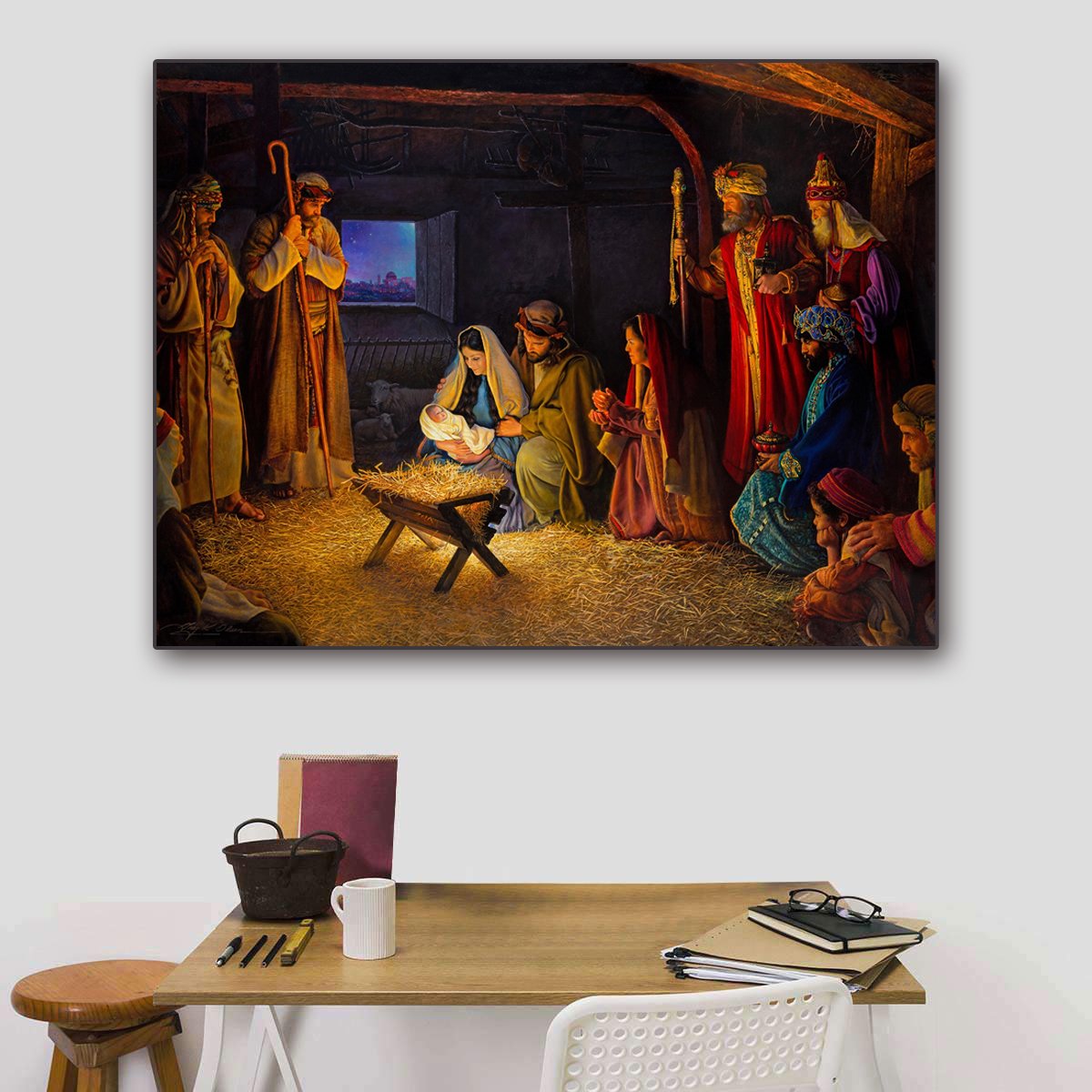Nativity of Jesus Canvas Wall Art 