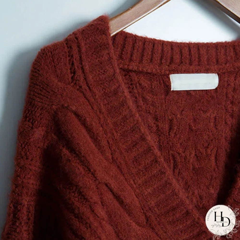 V-neck Cardigan Sweater Lapel Shirt Denim Pants Three Pieces Set