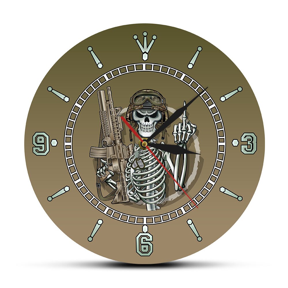 

Horror Skull Soldier - Frameless Acrylic Wall Clock, 501 Original