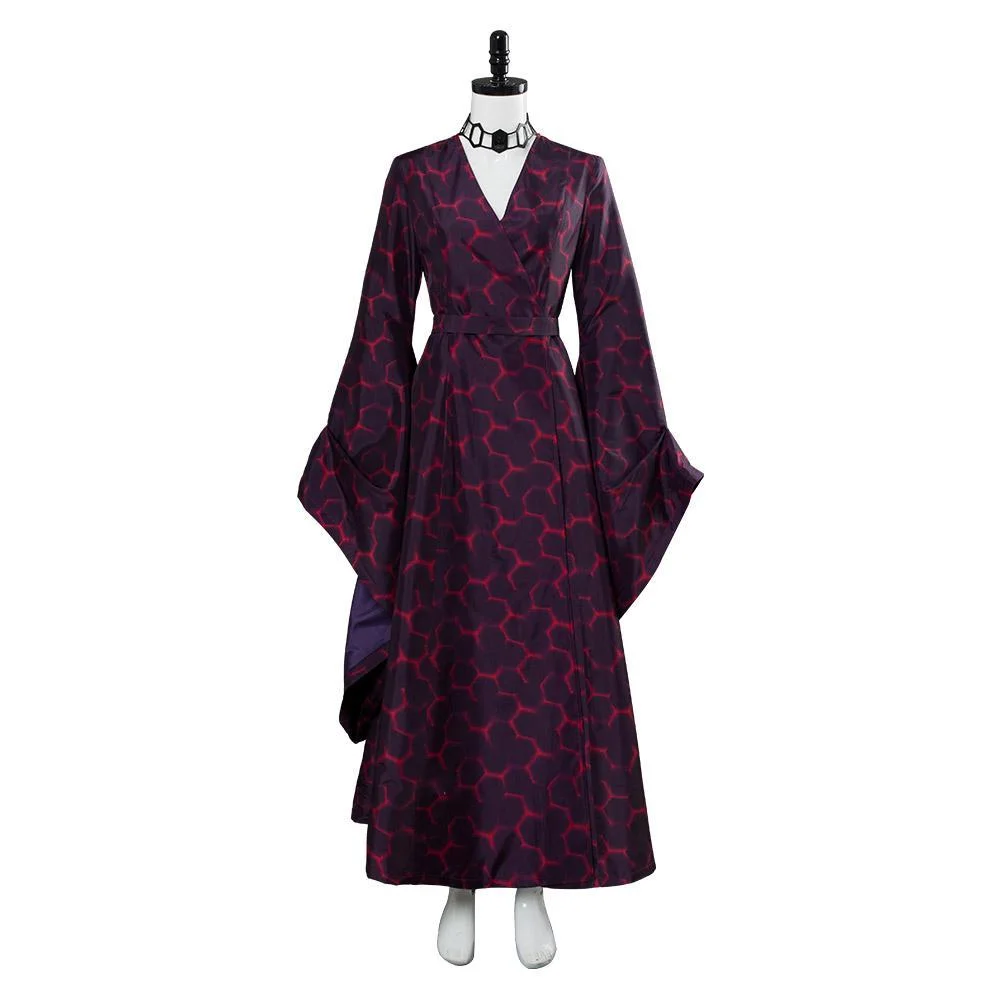 Got Game Of Thrones Game Season 8 Melisandre Red Hexagon Dress Dark Gown Cosplay Costume