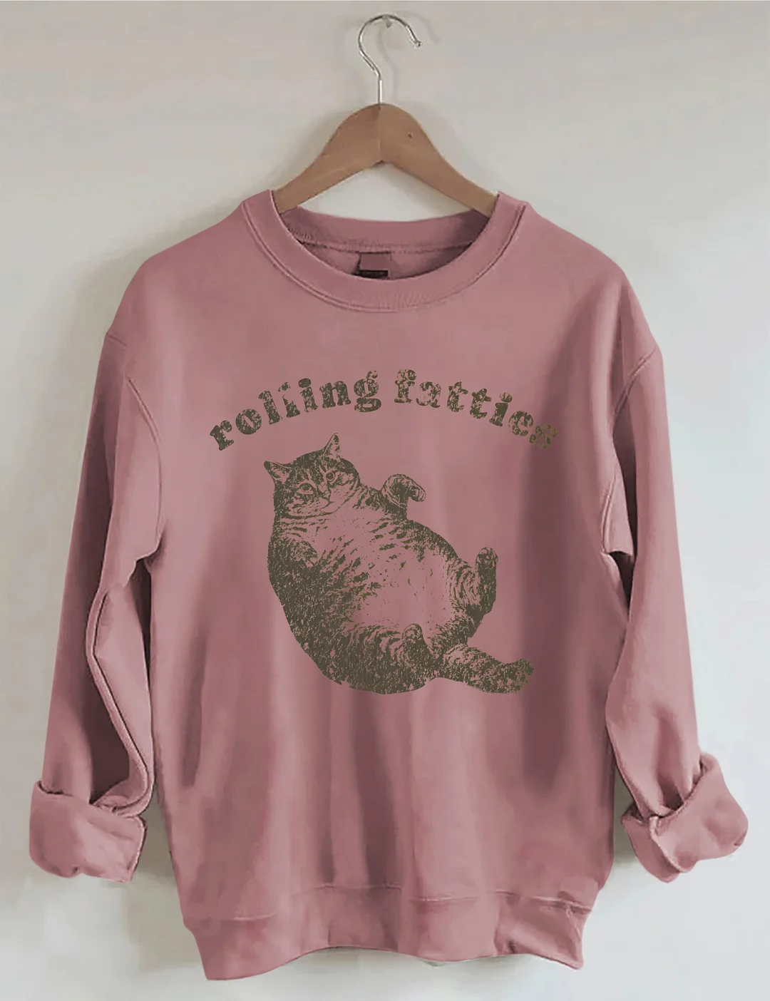 Rolling Fatties Funny Cat Meme Sweatshirt