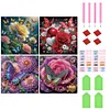 (US Local)4pcs/set Butterfly Flower-Crystal Rhinestone Diamond Painting(40x40cm)