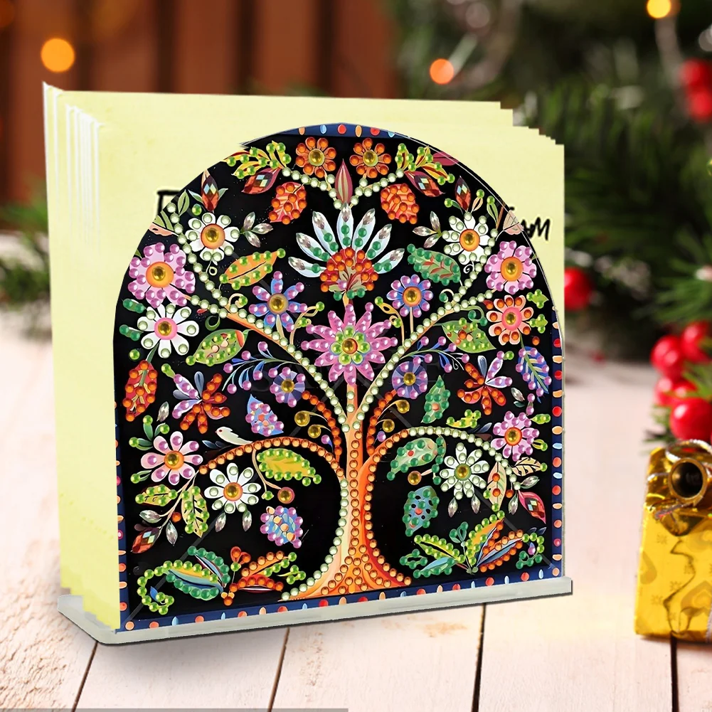 DIY Acrylic Tree Of Life Diamond Painting Paper Towel Holder for Home Art Crafts