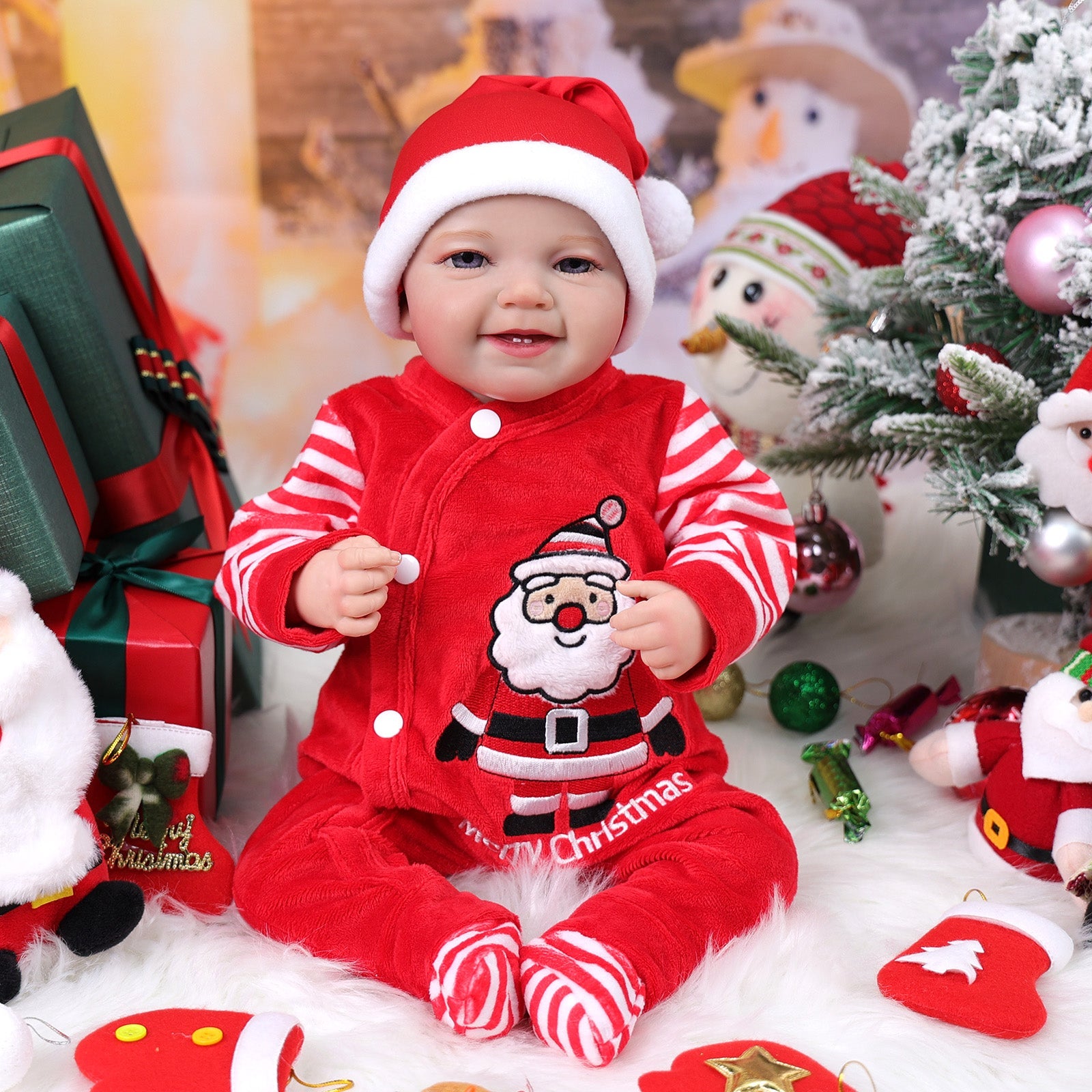 Babeside Christmas Lucy 20'' Realistic Reborn Baby Doll Sleeping Adorable Girl Christmas Leen-Cloth Body