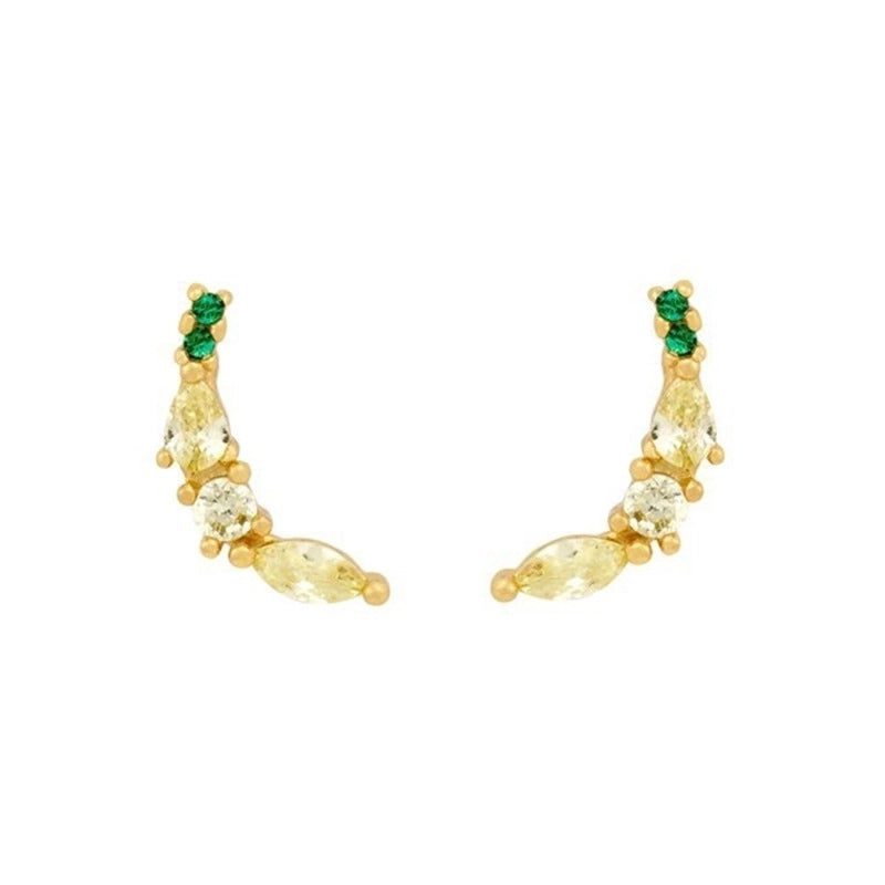 1 Pair Cute Minimalist Fruit Plating Diamond Copper Ear Studs