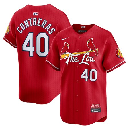 Men's St. Louis Cardinals #40 Willson Contreras  Red 2024 City Connect Limited Player Jersey