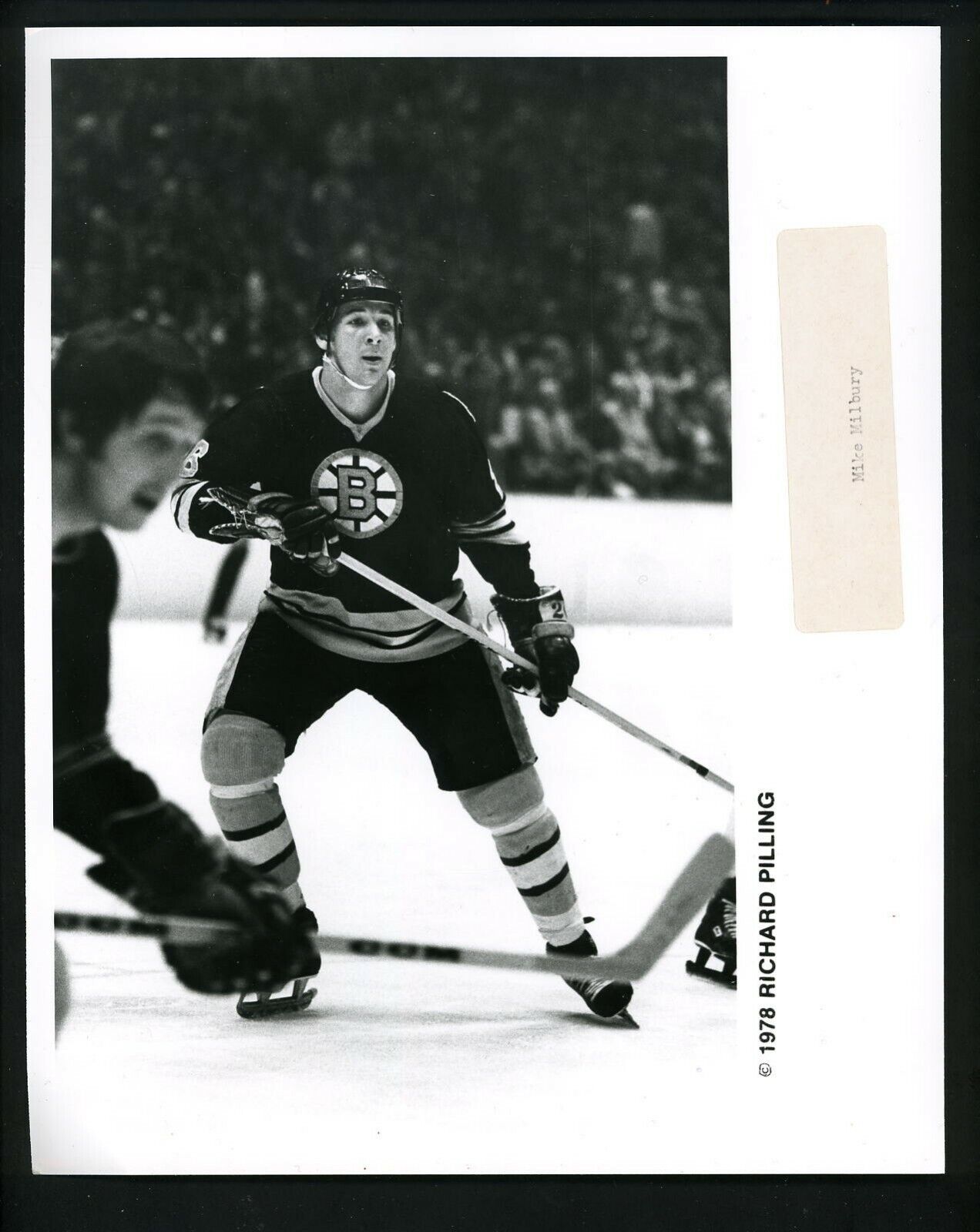 Mike Milbury 1978 Press Original Photo Poster painting Boston Bruins