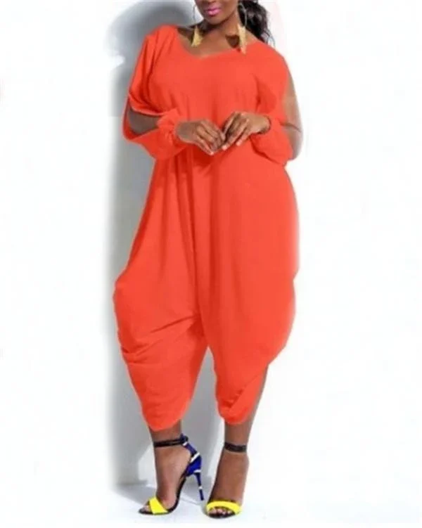 solid v collar polychromatic jumpsuit p265138