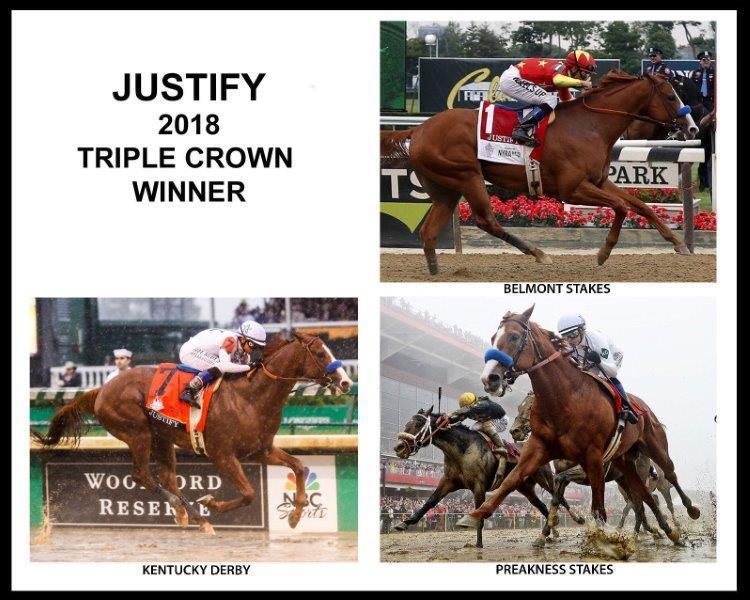 JUSTIFY 2018 Triple Crown Kentucky Derby Horse Racing 8 x 10 Photo Poster painting Race