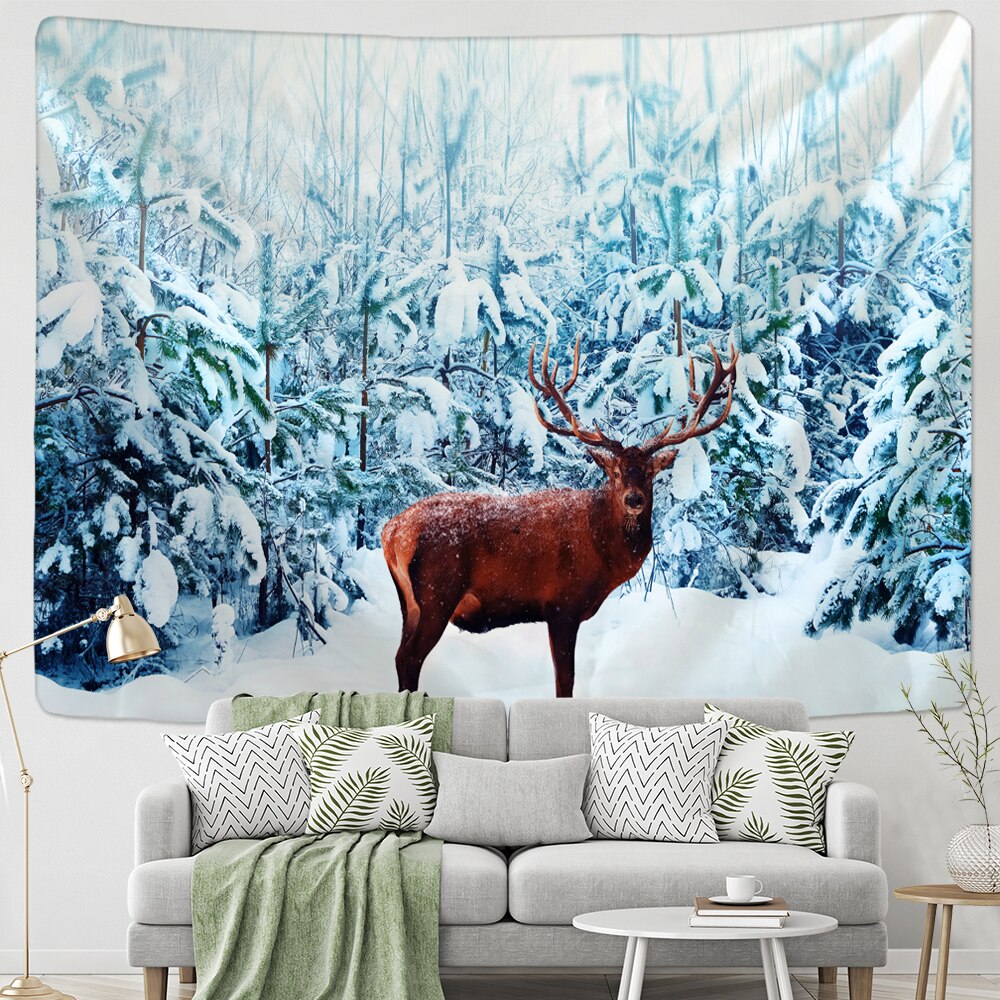

Wall Tapestry - Christmas Reindeer In The Snow-150*130cm, 501 Original
