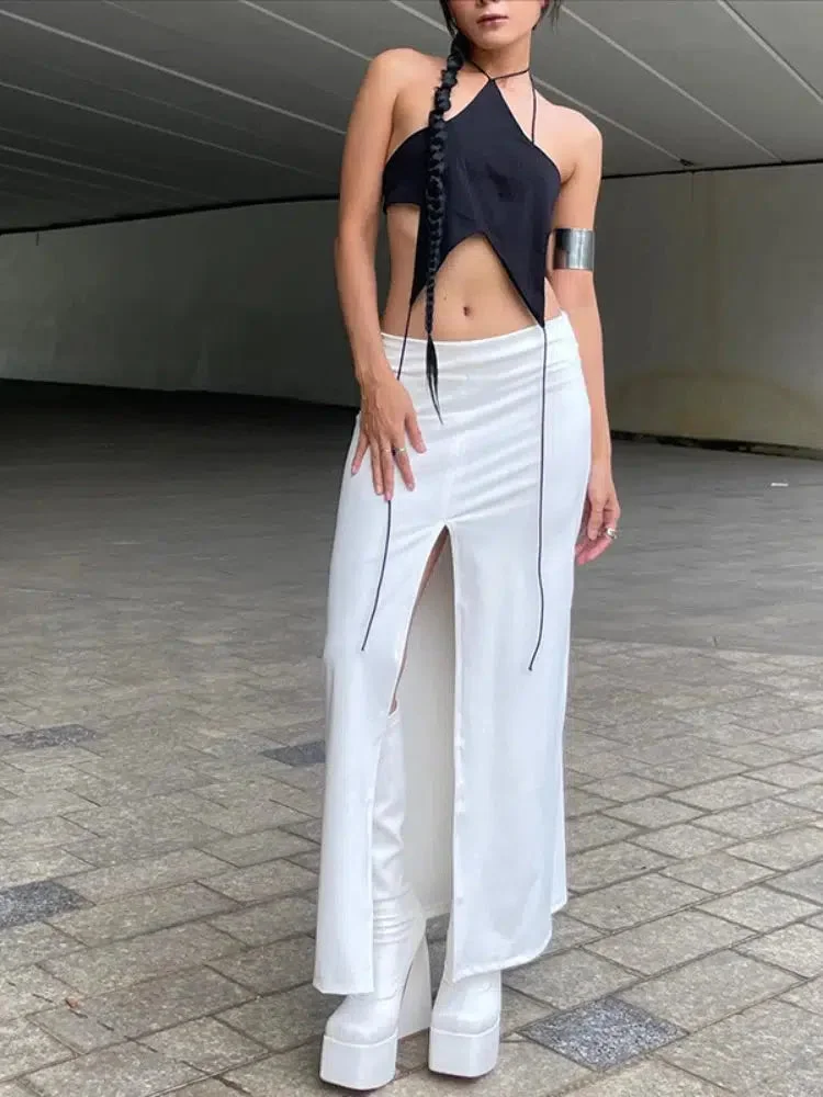 Brownm Star Lace Up Backless Top