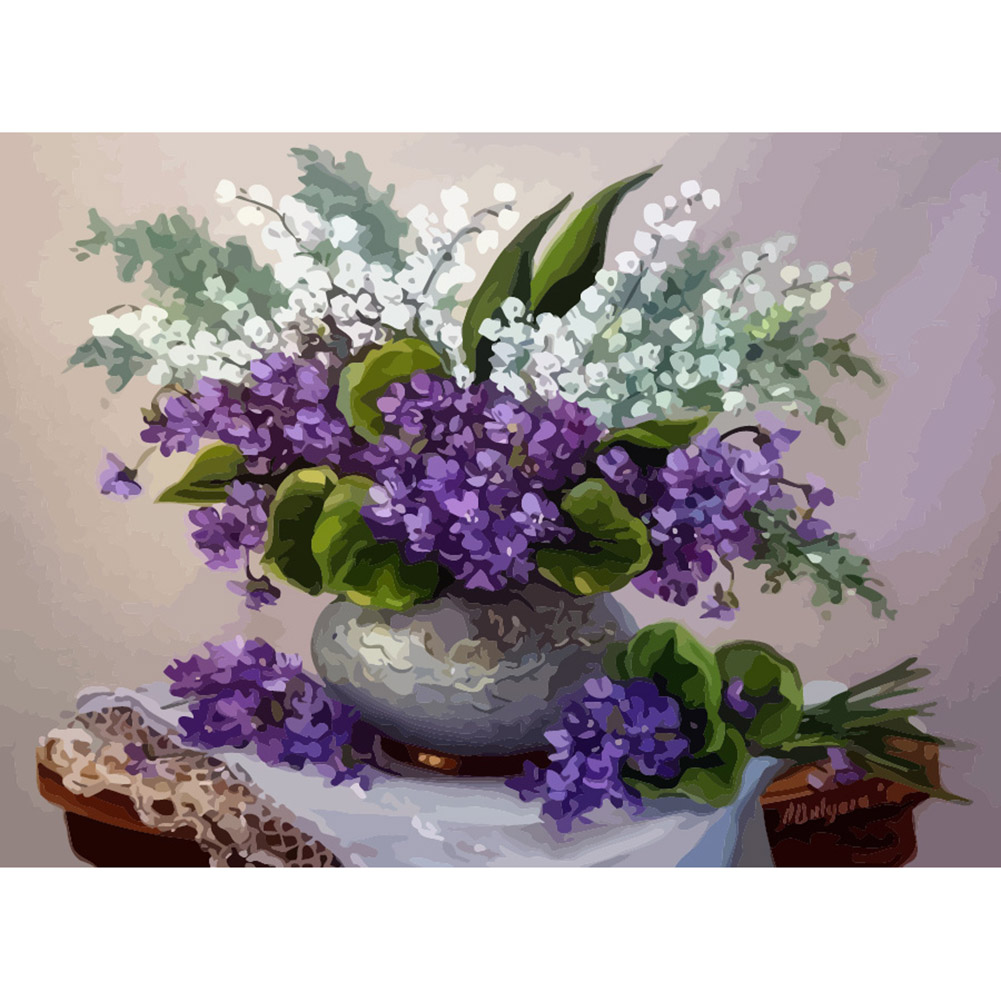 

40*50cm - Painting By Numbers - Purple Flower, 501 Original