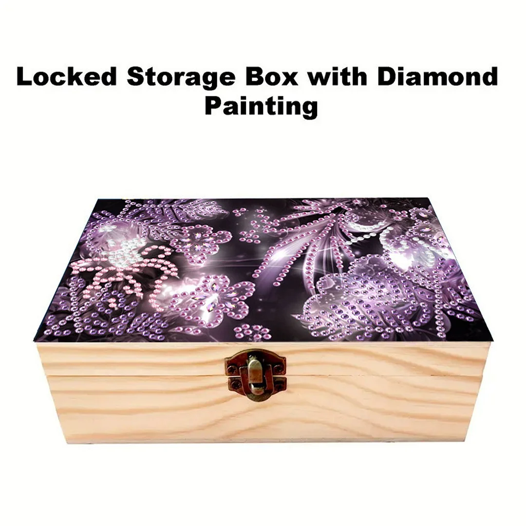 Purple Ambiance DIY Wooden 5D Diamond Art Diamond Art Storage Box for Adults