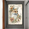 (Big Size) Vintage Poster Fox - 11CT Stamped Cross Stitch 40*60cm/15.75*23.62in