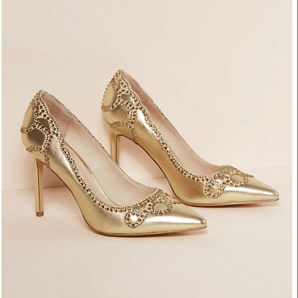 Gold Metallic Custom Made Wedding Pumps |FSJ Shoes