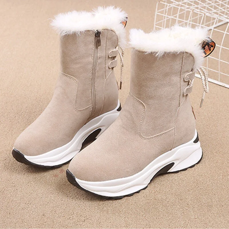 New Winter Shoes for Women 2022 Women's Boots Non-slip Waterproof Snow Boots Women Thick Plush Zipper Warm Women's Ankle Boots