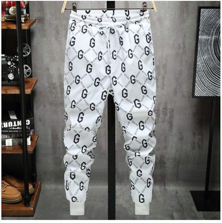 New Casual Pants Tide Brand Men's Personalized Printed Sports Pants Casual Pants