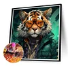 Diamond Painting -DIY Round Drill Anthropomorphic Tiger(40x40 CM)