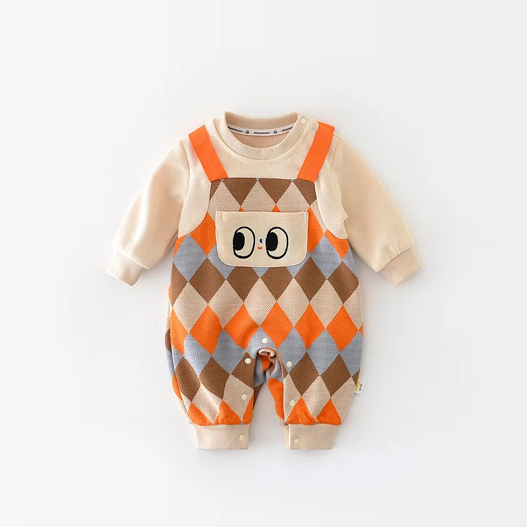 Baby Boy/Girl Little Bear Ginghem Sleeveless/Long Sleeve Romper