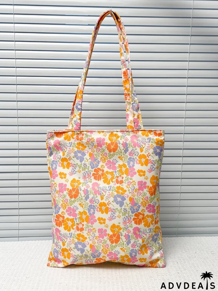 Allover Floral Graphic Shopper Bag