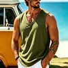 Linen V-Neck Sleeveless Tank Linen Top For Men Lightweight Breathable Summer Casual Wear by Inlyline