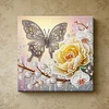 (Pre-Framed)Yellow Butterfly-Special Shape Diamond Painting Kit(25x25cm)