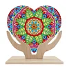  5D DIY Special Shape Diamond Painting Wooden Heart Shape Desk Ornament Decor Kit