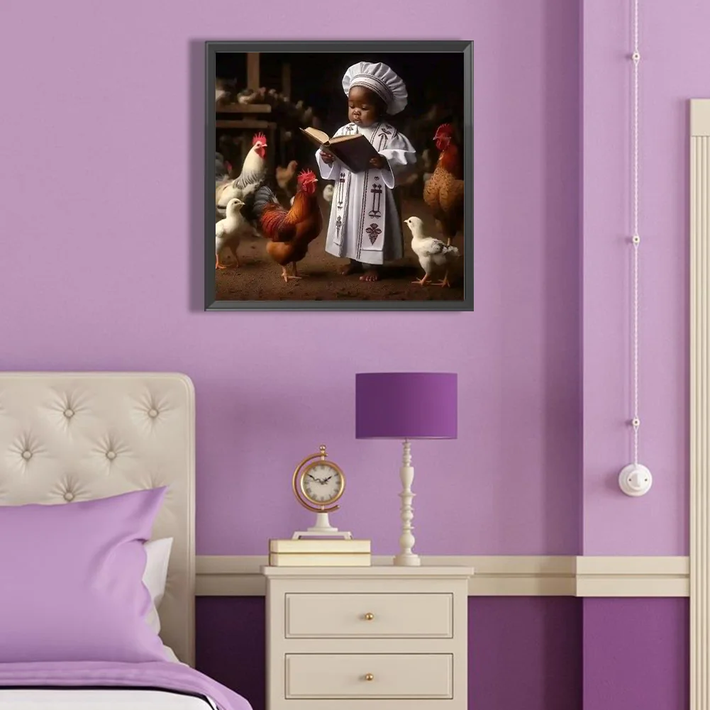 Diamond Painting - Full Round Drill - Black Child(Canvas|40*40cm)