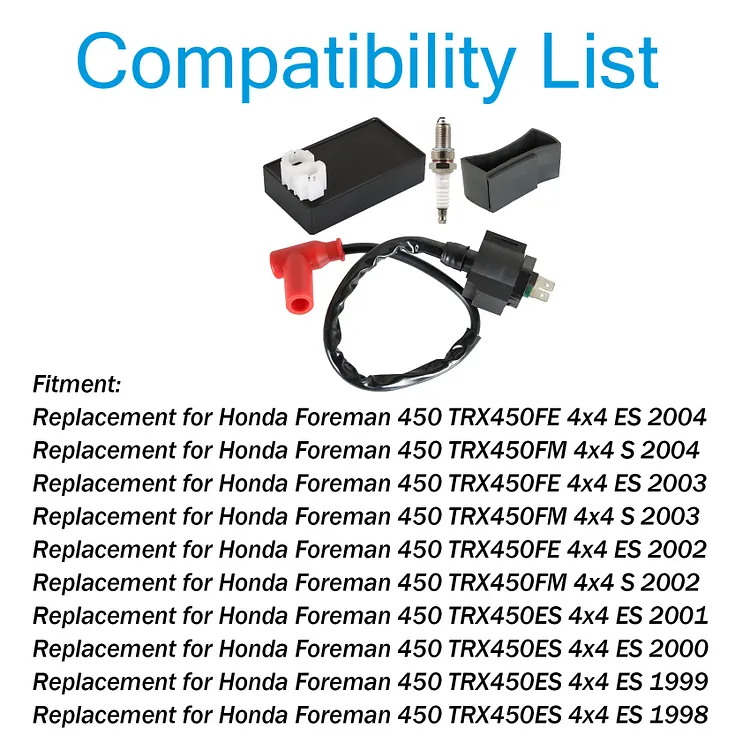 Ignition Coil For Honda Foreman 450 TRX450ES/S (1998-2004) - Replacement Spark Plug Coil