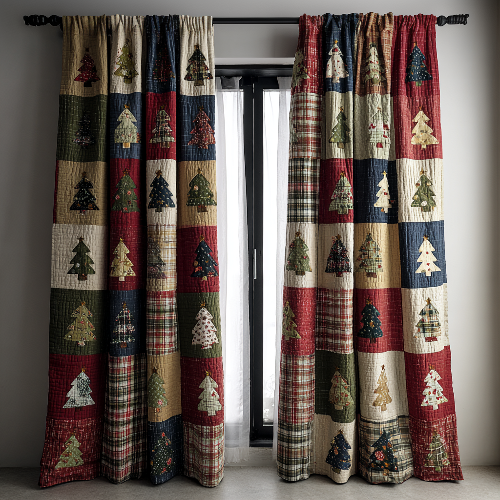 Winter Path Printed Quilted  Curtains NCU0DK11481