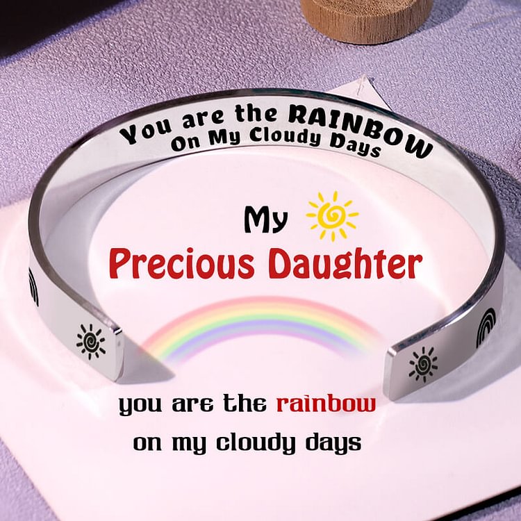 For Daughter - You Are The Rainbow On My Cloudy Days Rainbow Bracelet