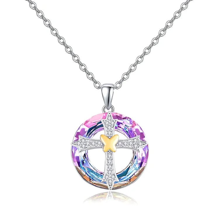 For Love - S925 Marrying You Was The Best Decision I’ve Ever Made Crystal Love Cross Necklace