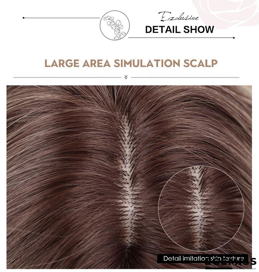 Beauty Wig Golden Long Curly Hair Eight Character Bangs Big Wave Gradient High Temperature Silk Wig | EGEMISS