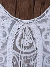 Gauze Crochet Three-Quarter Sleeves Cover-Ups Tops
