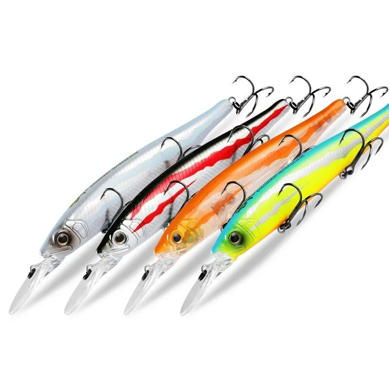 Xaperni Hot sales 4pcs/set 128mm 22.9g dive2-3m perfect action 10 colors for choose set fishing lures bait minnow wobblers