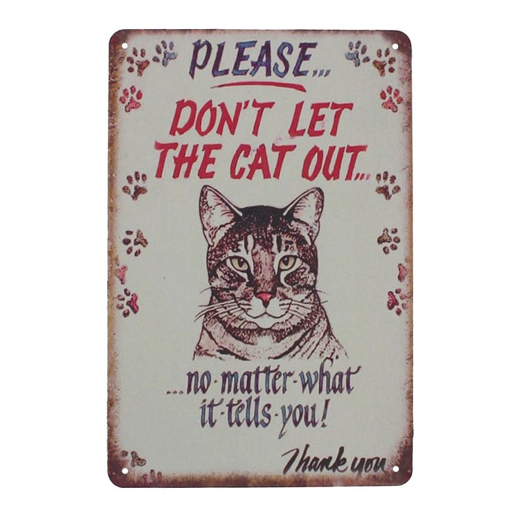 Cats - Vintage Tin Signs/Wooden Signs - 7.9x11.8in & 11.8x15.7in