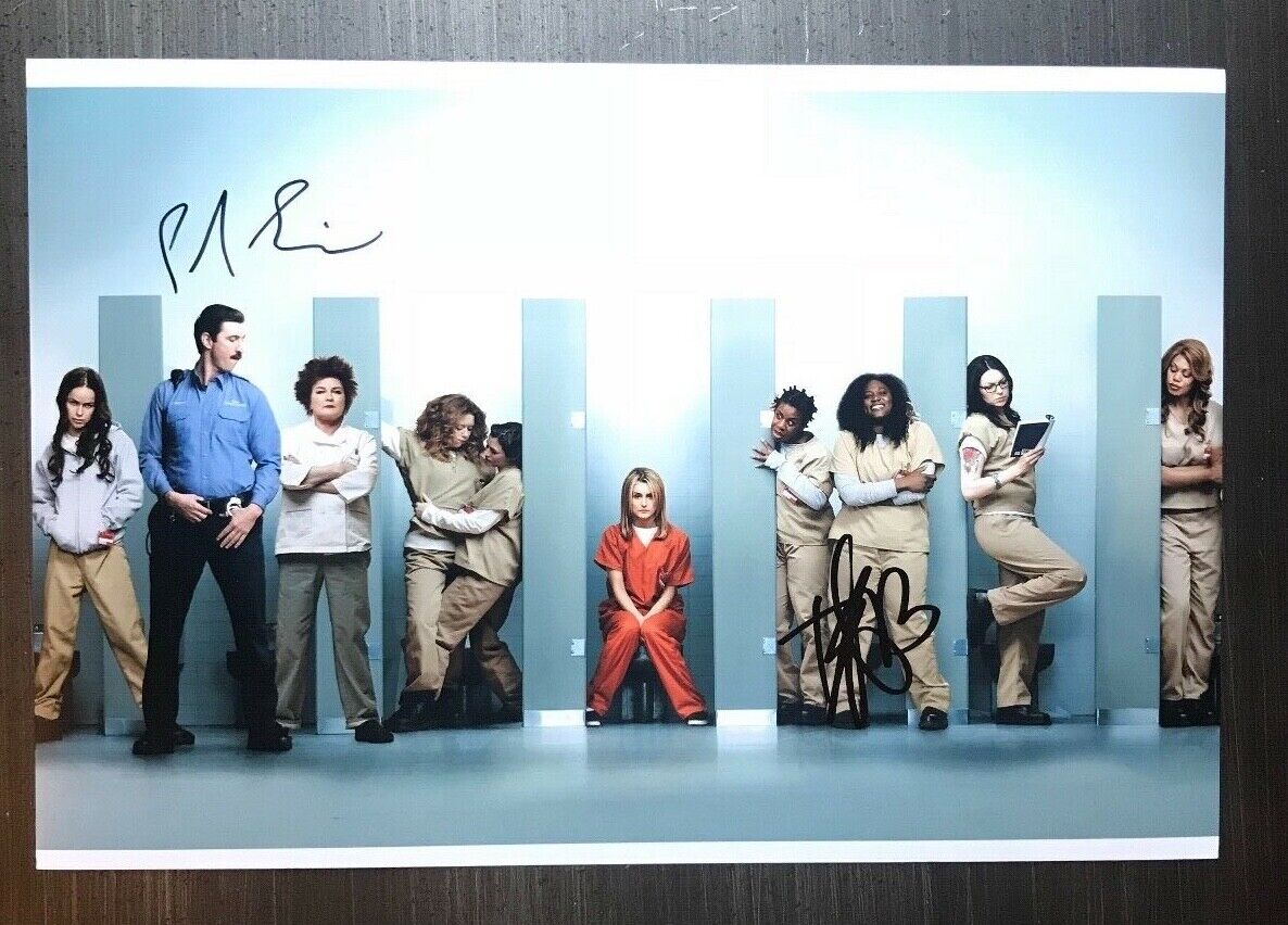 * ORANGE IS THE NEW BLACK * signed 12x18 Photo Poster painting * DANIELLE BROOKS & SCHREIBER * 1