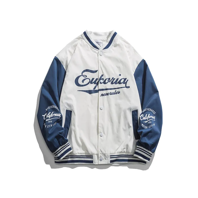 Letterman Jacket Outfit Senior Jackets Varsity Baseball Coat Spring Letter Print Loose Baseball Jacket Jacket for Men
