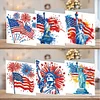 (US Only)6PCS DIY Independence Day Diamond Art Greeting Cards for Independence Day