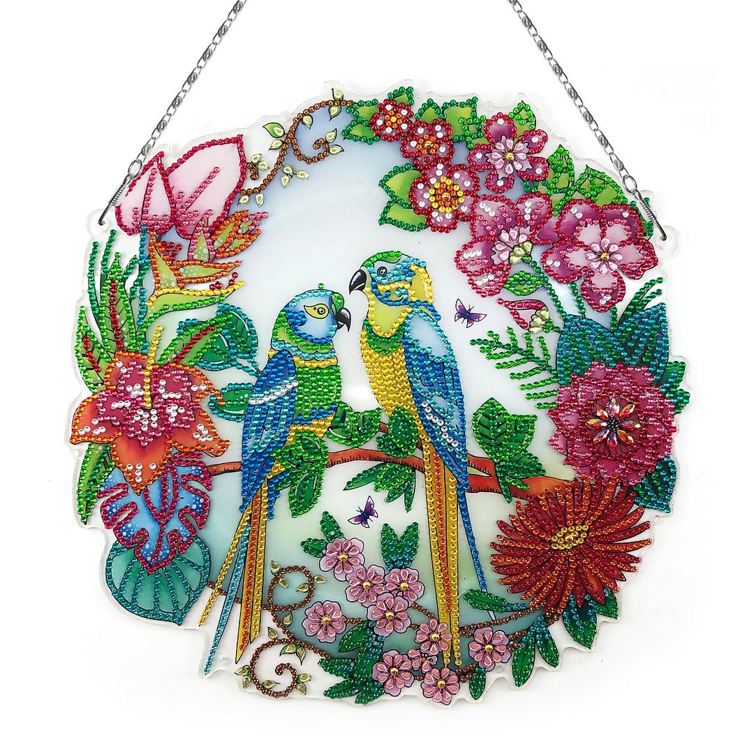 DIY Diamond Painting Hanging Wreath Kit Home Door Decor(Include Chain and Lamp Belt)