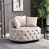 Cchcompanies Matthias Plush Velvet Barrel Chair with Solid Wood Legs - Available in 3 Colors